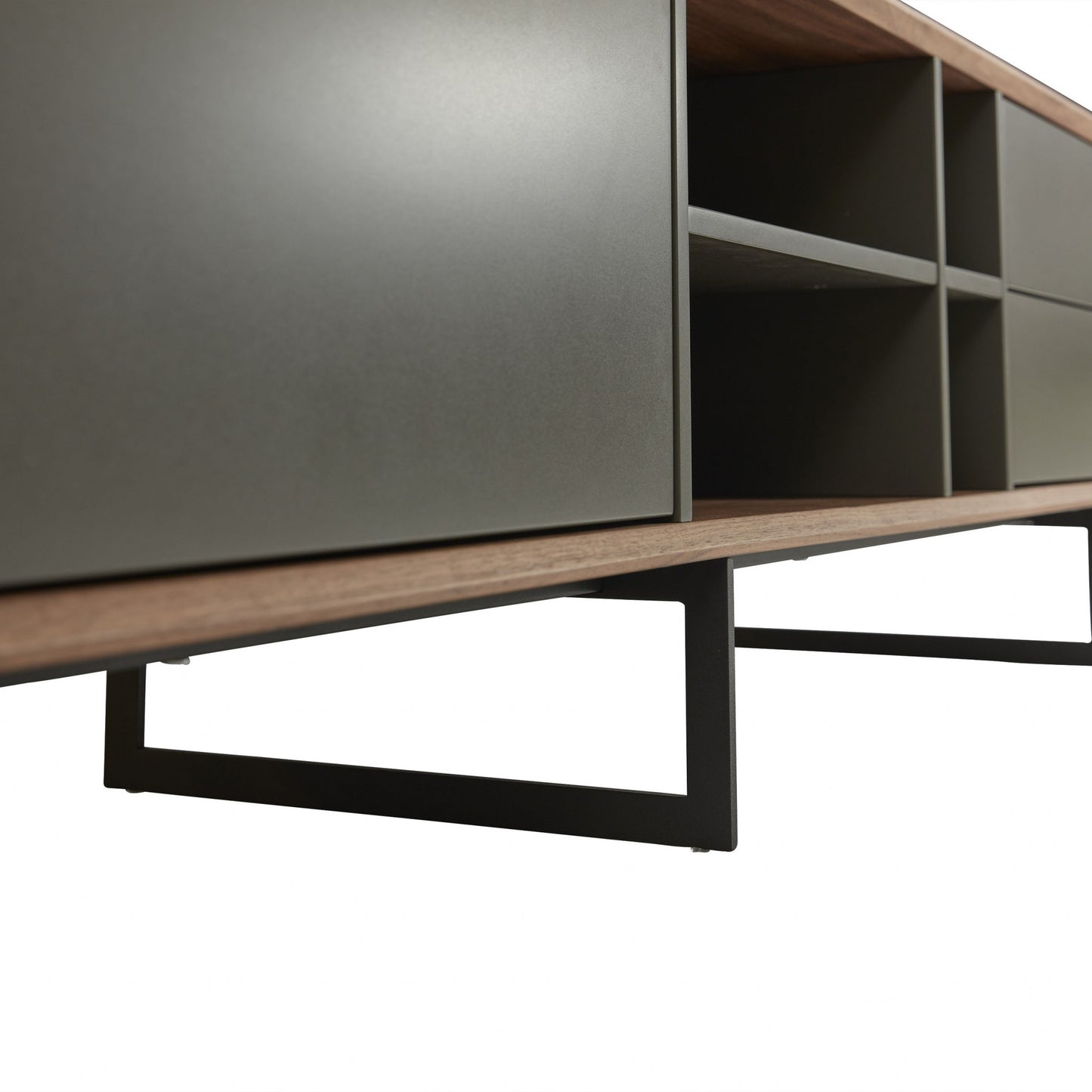 94" Gray Open Shelving TV Stand