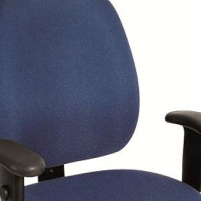 Navy Blue and Black Adjustable Swivel Fabric Rolling Office Chair