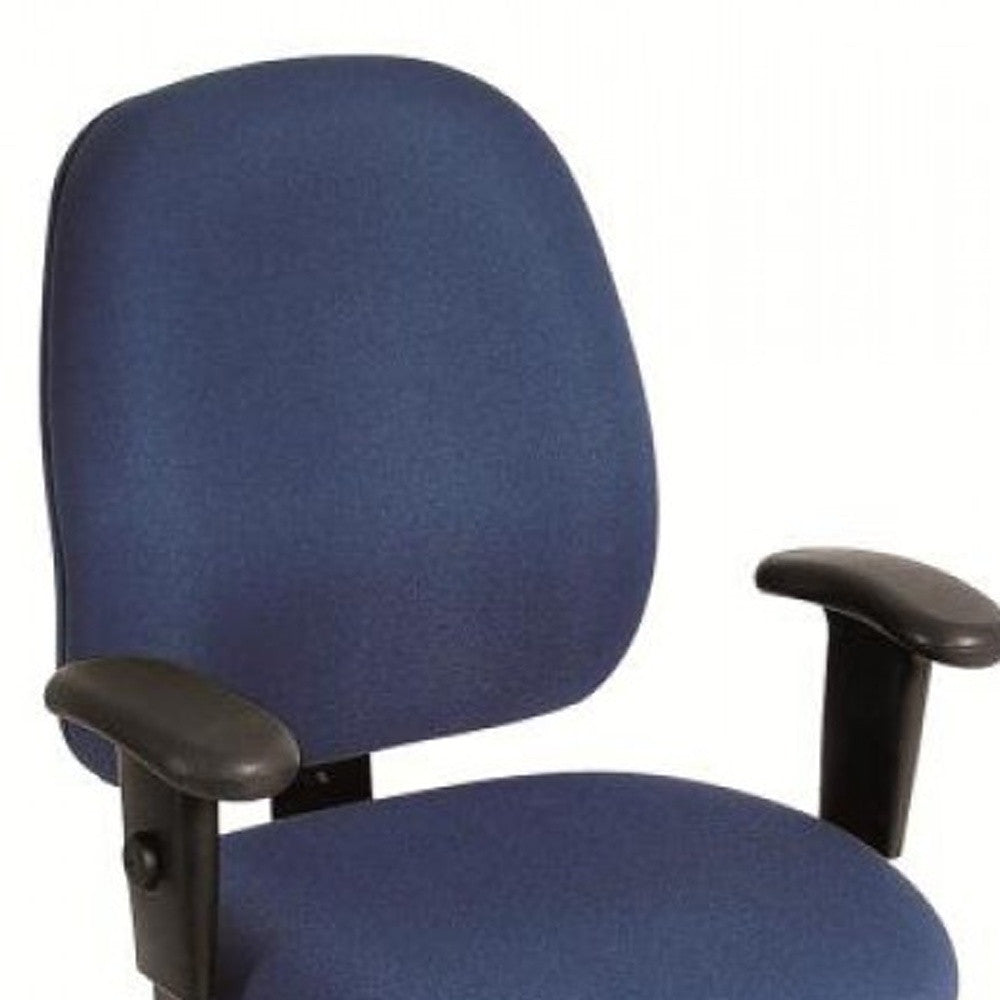 Navy Blue and Black Adjustable Swivel Fabric Rolling Office Chair