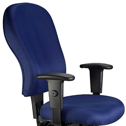 Navy Blue and Black Adjustable Swivel Fabric Rolling Office Chair