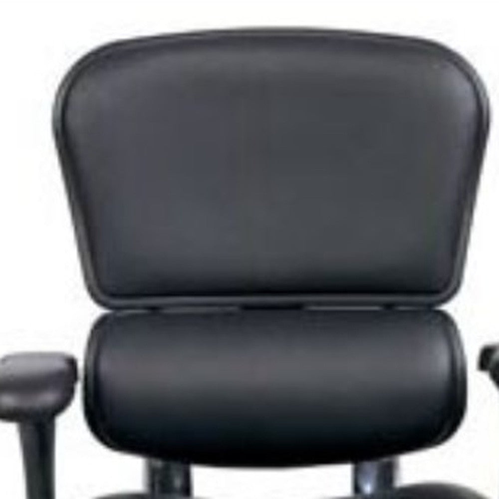 Black Faux Leather Seat Swivel Adjustable Task Chair