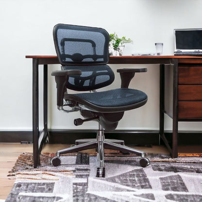 Plum and Silver Adjustable Swivel Mesh Rolling Office Chair