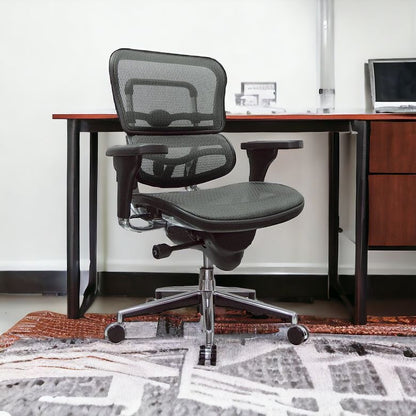 Plum and Silver Adjustable Swivel Mesh Rolling Office Chair