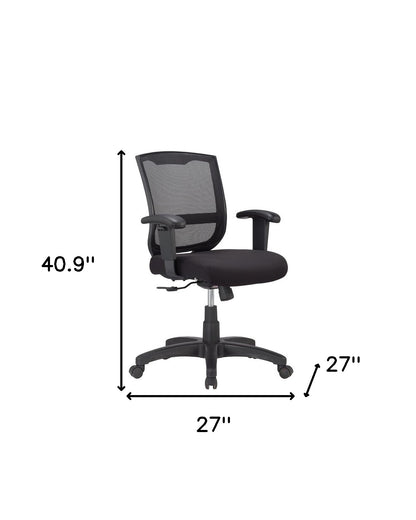 Black Adjustable Swivel Mesh Rolling Office Chair