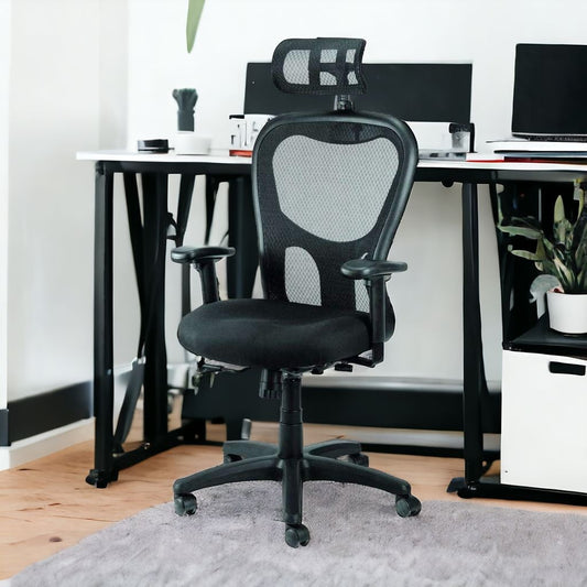 Black Adjustable Swivel Mesh Rolling Executive Office Chair