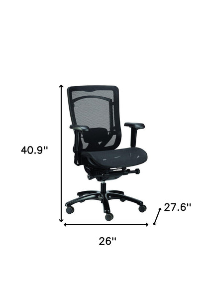 Black Adjustable Swivel Mesh Rolling Office Chair