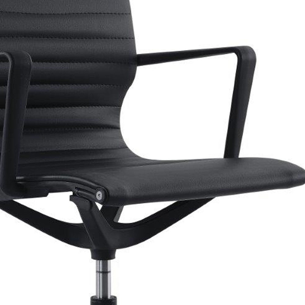 Black Adjustable Swivel Fabric Rolling Office Chair