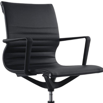 Black Adjustable Swivel Fabric Rolling Office Chair