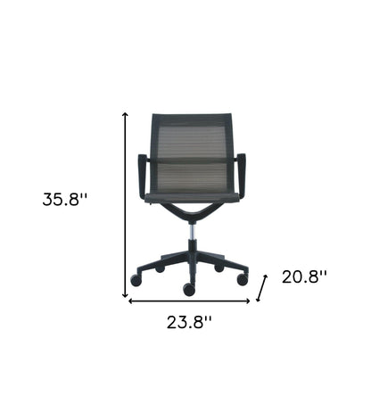 Black Adjustable Swivel Fabric Rolling Office Chair