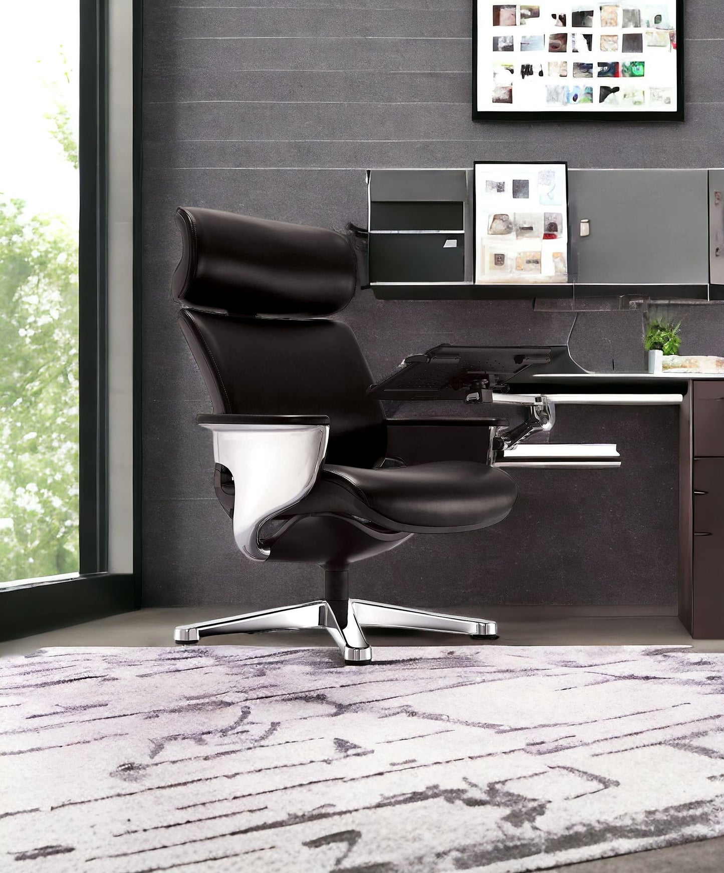 Swivel Faux Leather Executive Office Chair