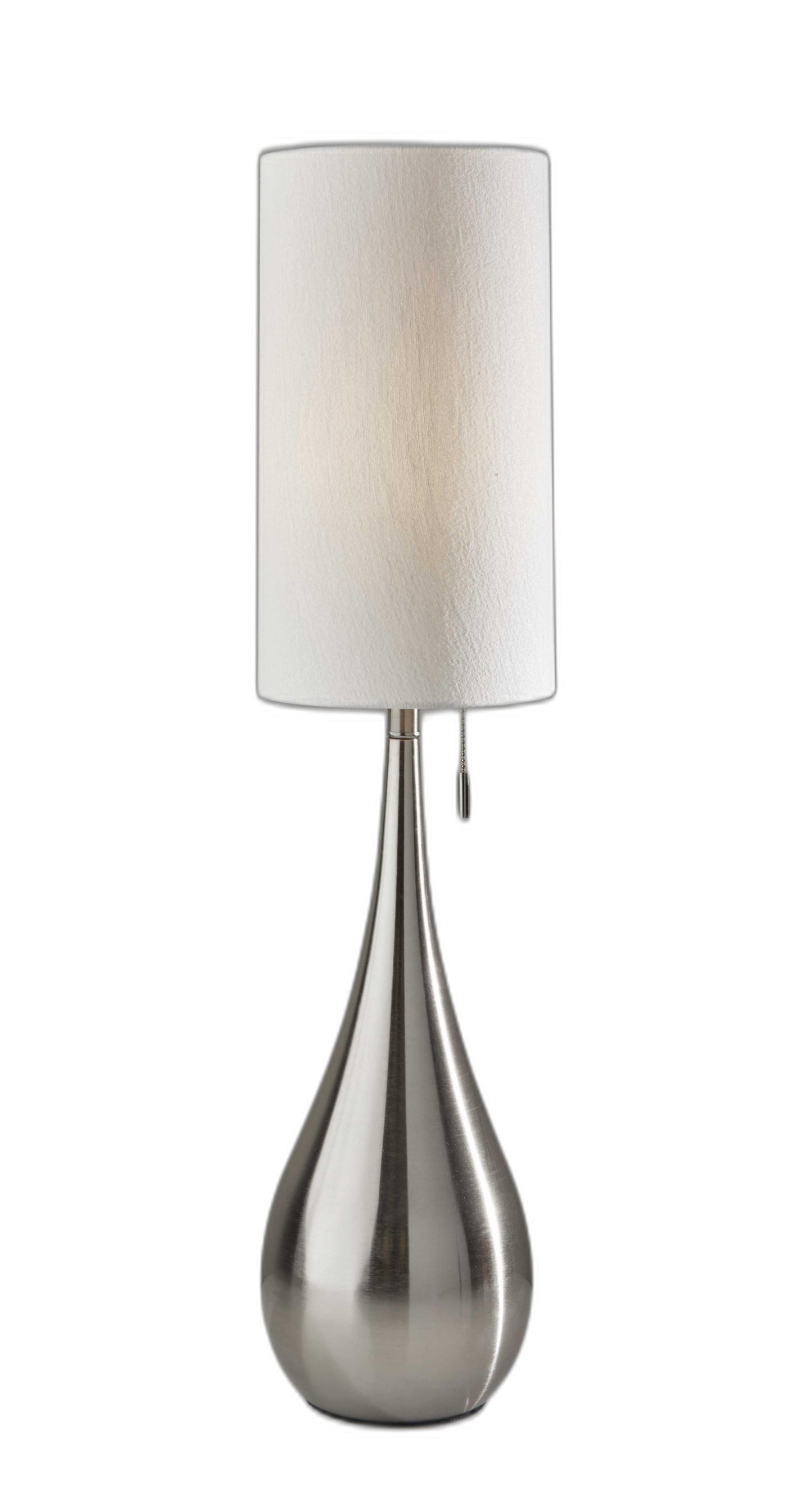 Brushed Steel Metal Teardrop Table Lamp