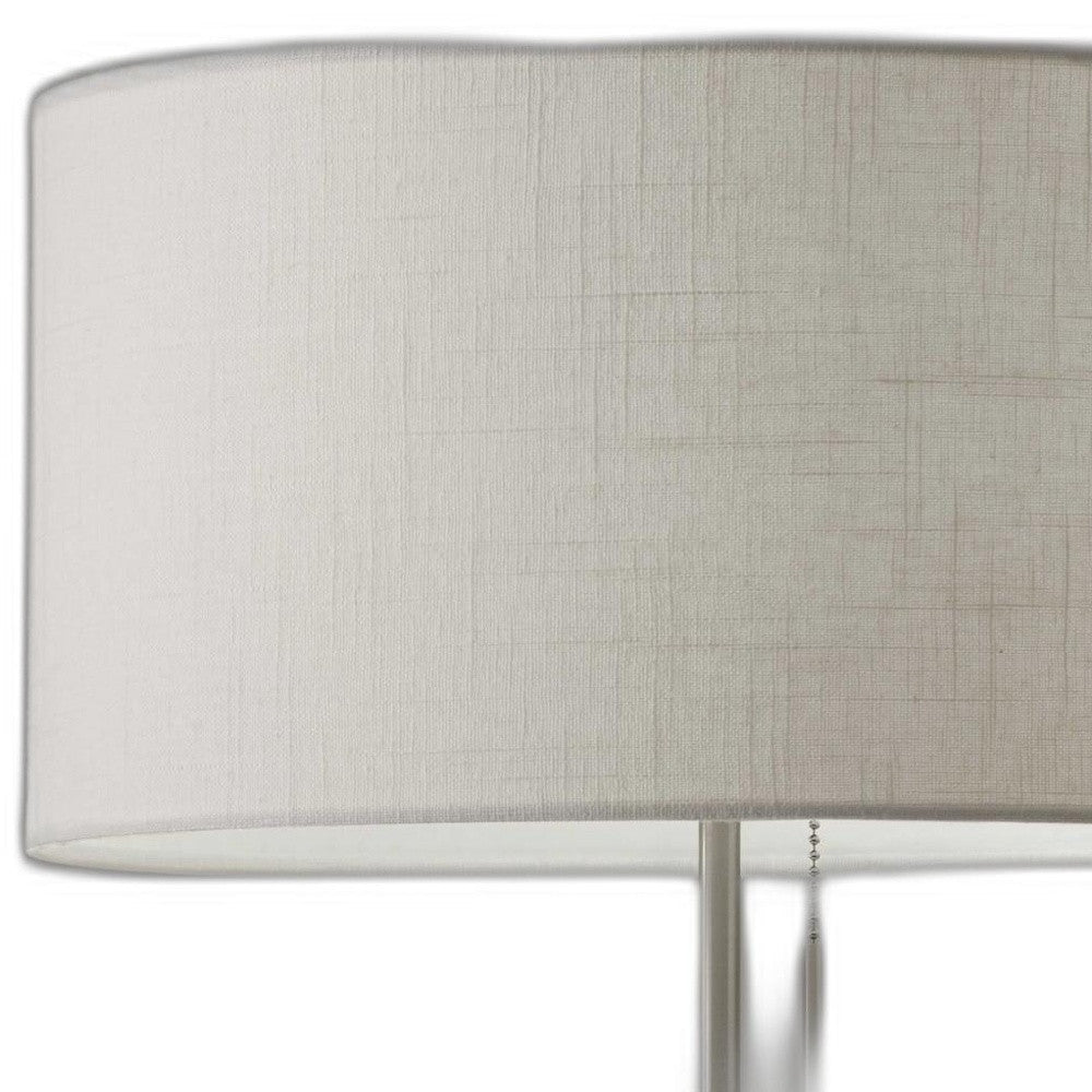 Contemporary Brushed Steel Metal Table Lamp