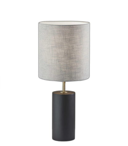 Natural Wood Circular Block Table Lamp