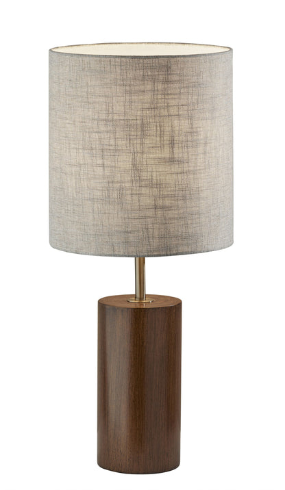 Natural Wood Circular Block Table Lamp