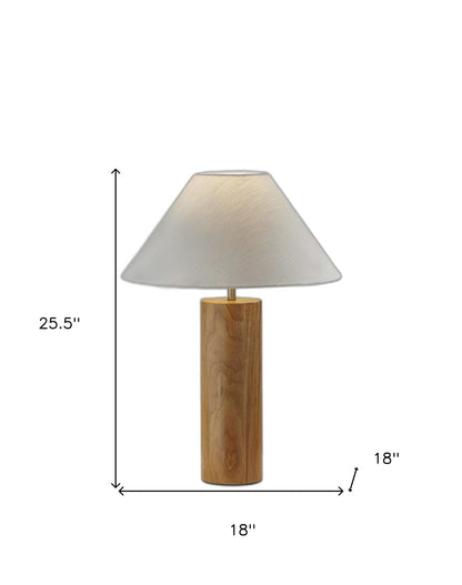 Canopy Natural Wood Block Table Lamp