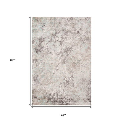 4' X 6' Gray Abstract Area Rug