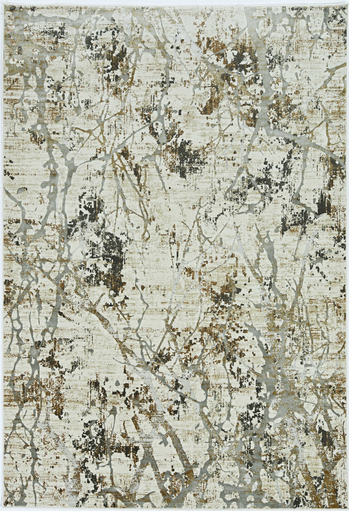 79 X 114 Ivory Or Gold Polypropylene Or Viscose Rug