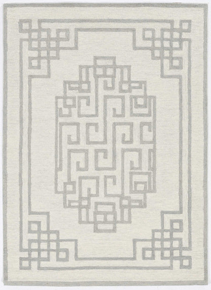 2' X 4' Ivory  Grey Wool Area Rug