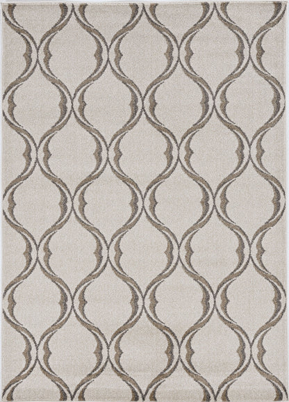 2' X 3' Sand Wavy Line Pattern Accent Rug