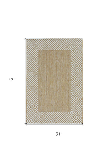 3' X 4' Natural Polypropylene Area Rug