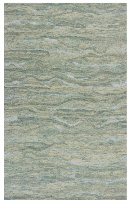 3'X5' Seafoam Blue Hand Tufted Abstract Indoor Area Rug