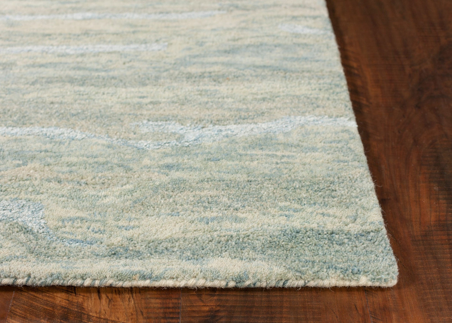 3'X5' Seafoam Blue Hand Tufted Abstract Indoor Area Rug