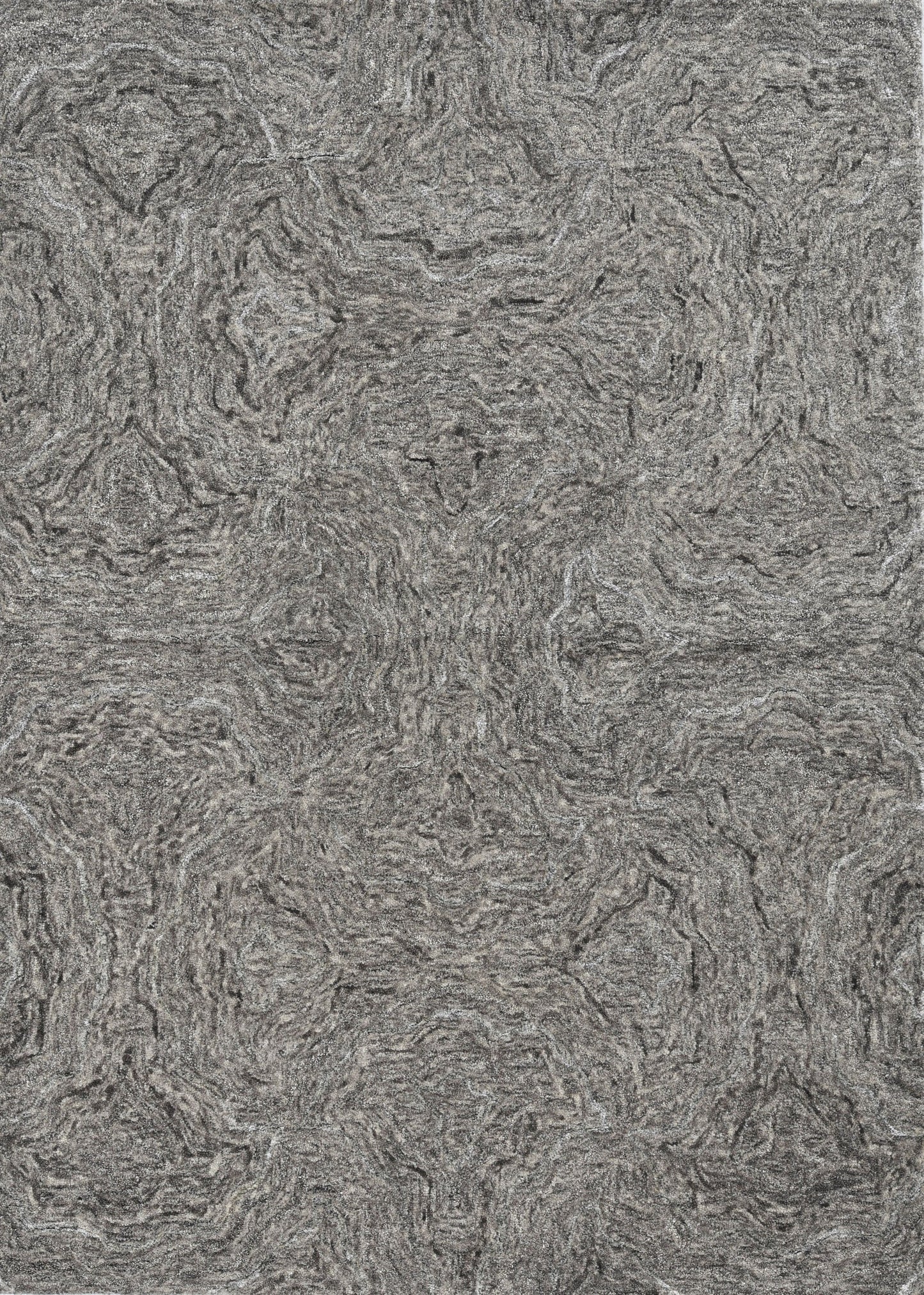 3'X5' Grey Hand Tufted Abstract Indoor Area Rug