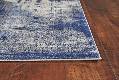 3' X 5' Ice Blue Abstract Brushstrokes Area Rug