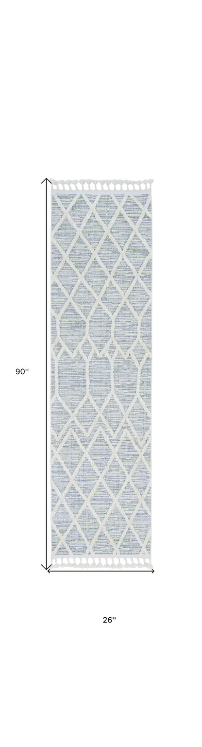 5'X8' Ivory Grey Machine Woven Abstract With Fringe Indoor Area Rug