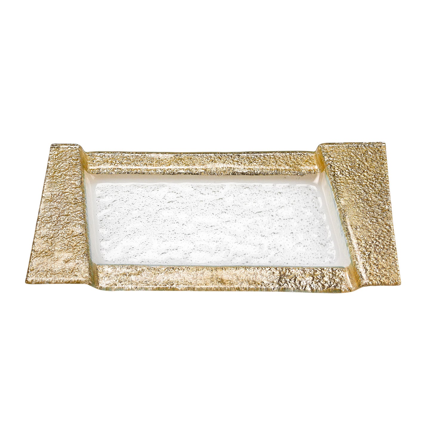 13" Handcrafted Gold Snack Or Vanity Tray