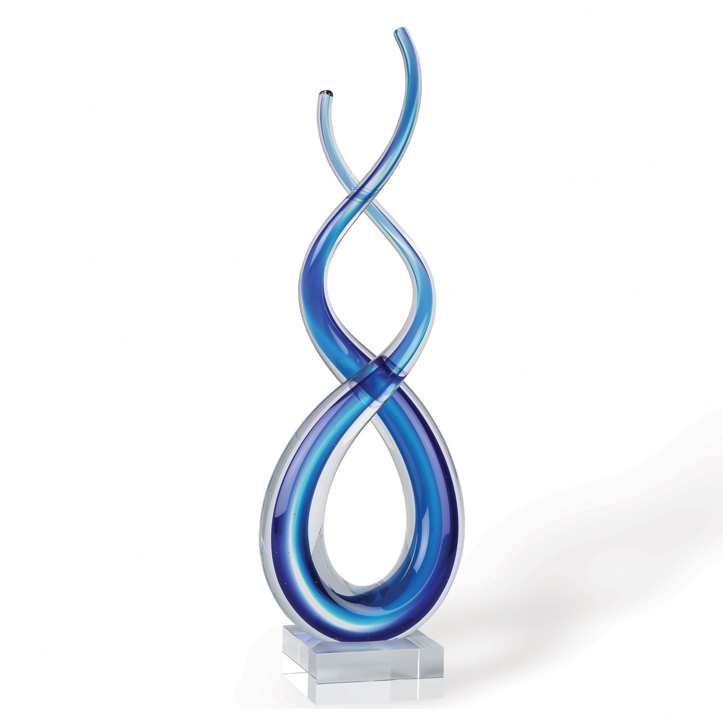 14 Contemporary Blue Art Glass Centerpiece