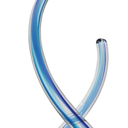 9 Blue Art Glass Centerpiece