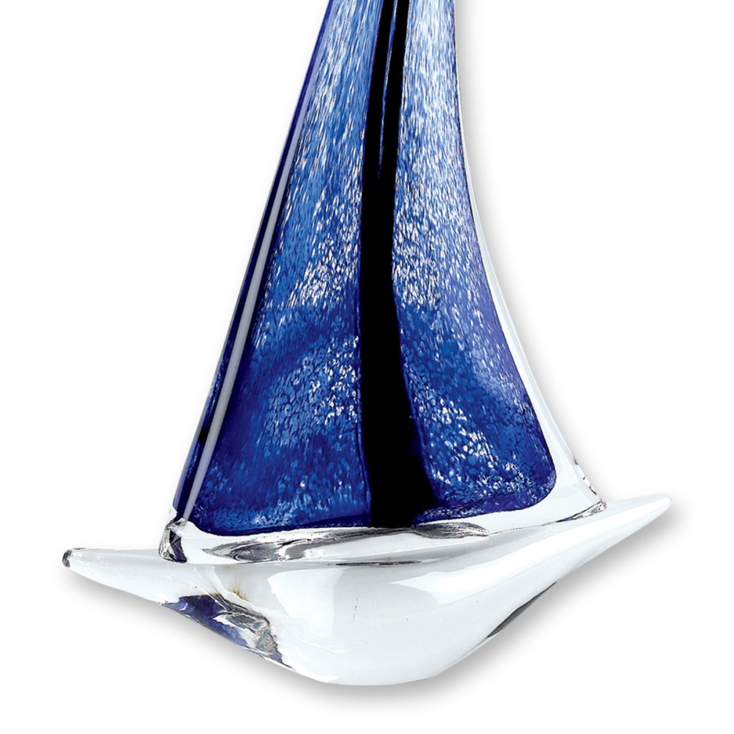 9 Blue Art Glass Sailboat