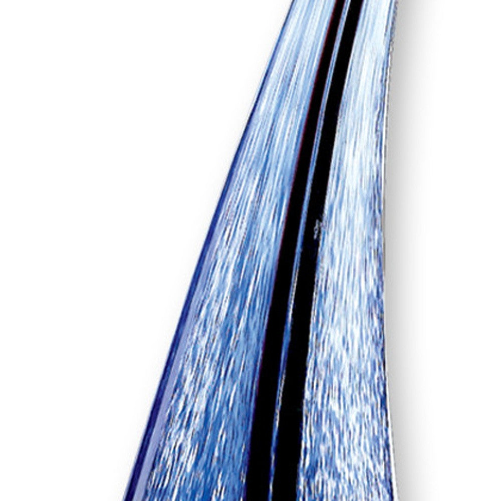 9 Blue Art Glass Sailboat