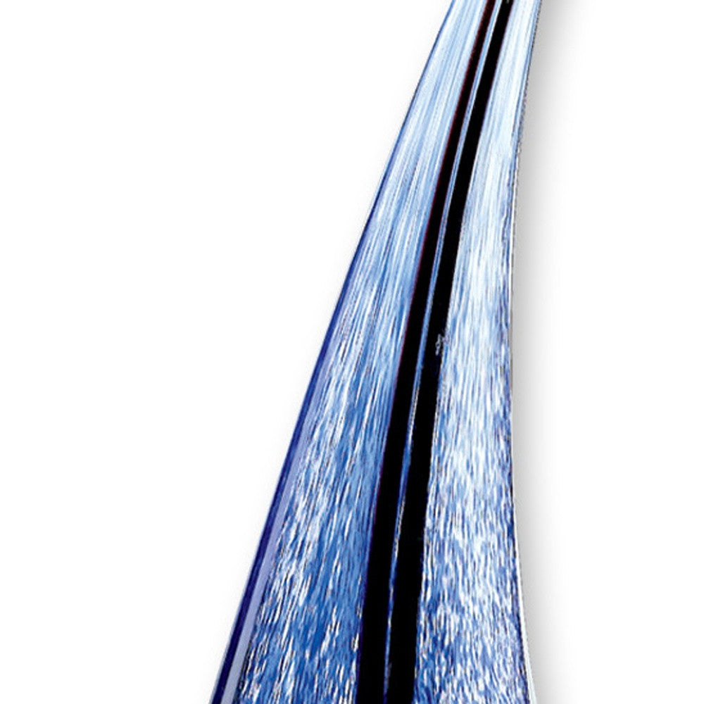 9 Blue Art Glass Sailboat