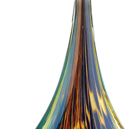 11 Multicolor Art Glass Teardrop On Crystal Base