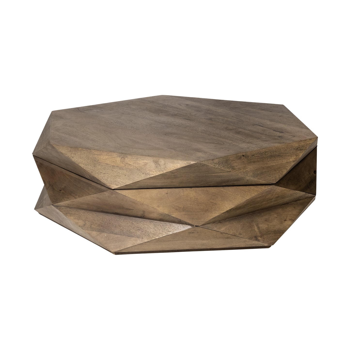 48" Brown Hexagon Coffee Table