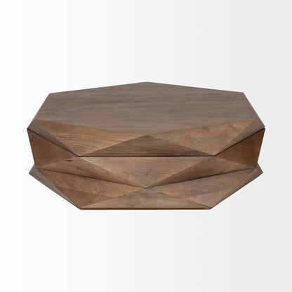 48" Brown Hexagon Coffee Table