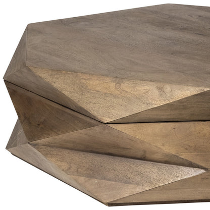 48" Brown Hexagon Coffee Table