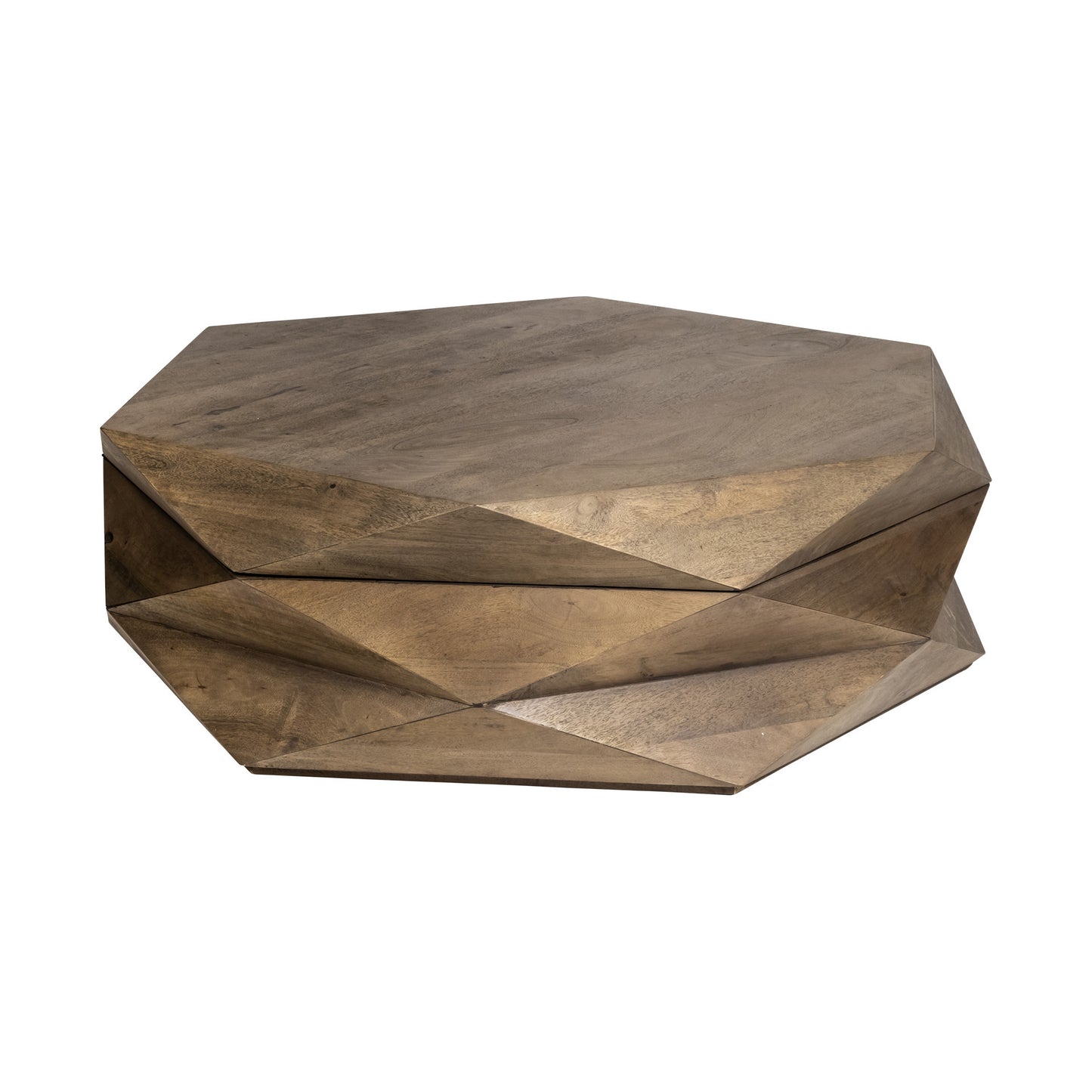 48" Brown Hexagon Coffee Table