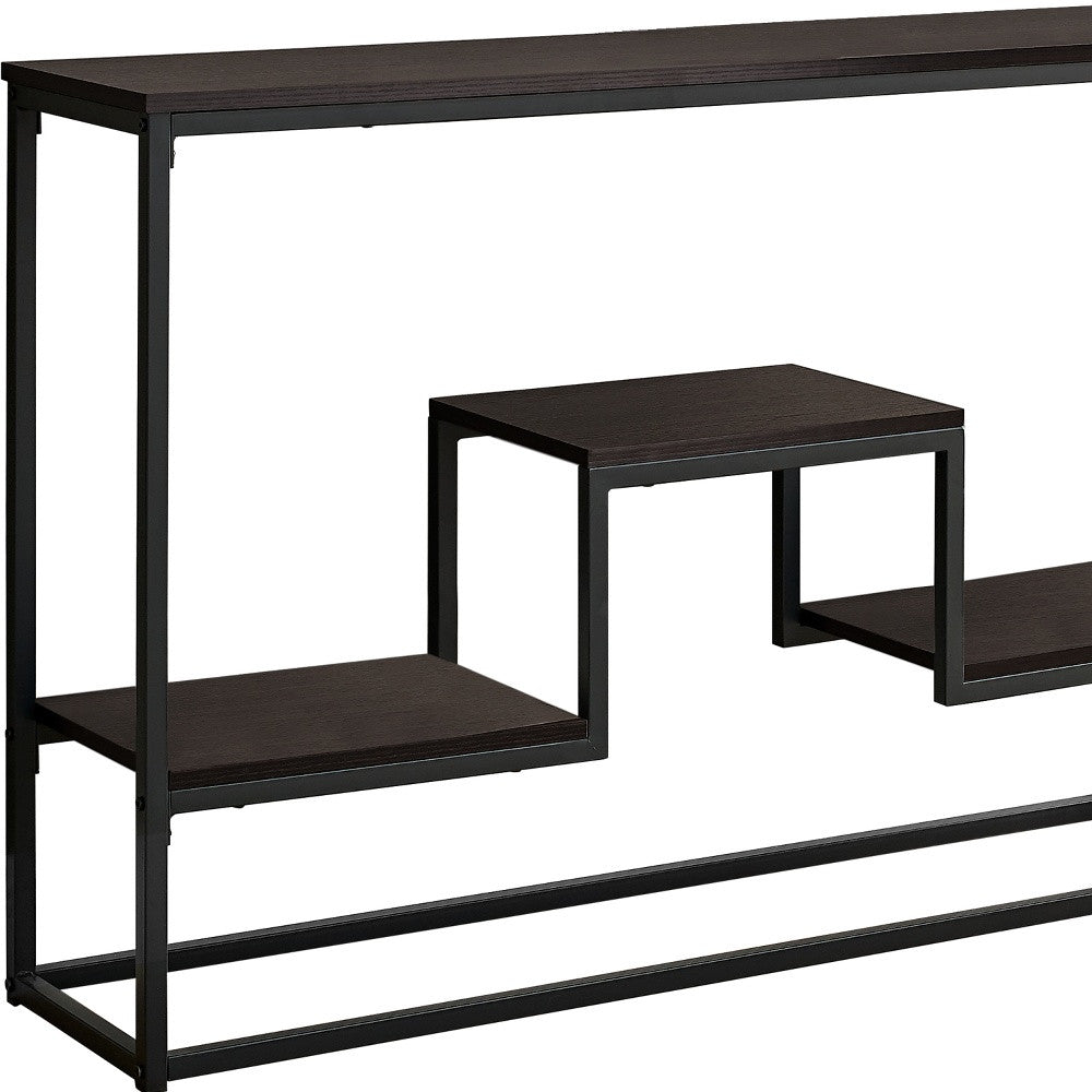 48" Brown And Black Frame Console Table With Storage