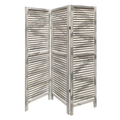 3 Panel Washed Grey Shutter Screen Room Divider