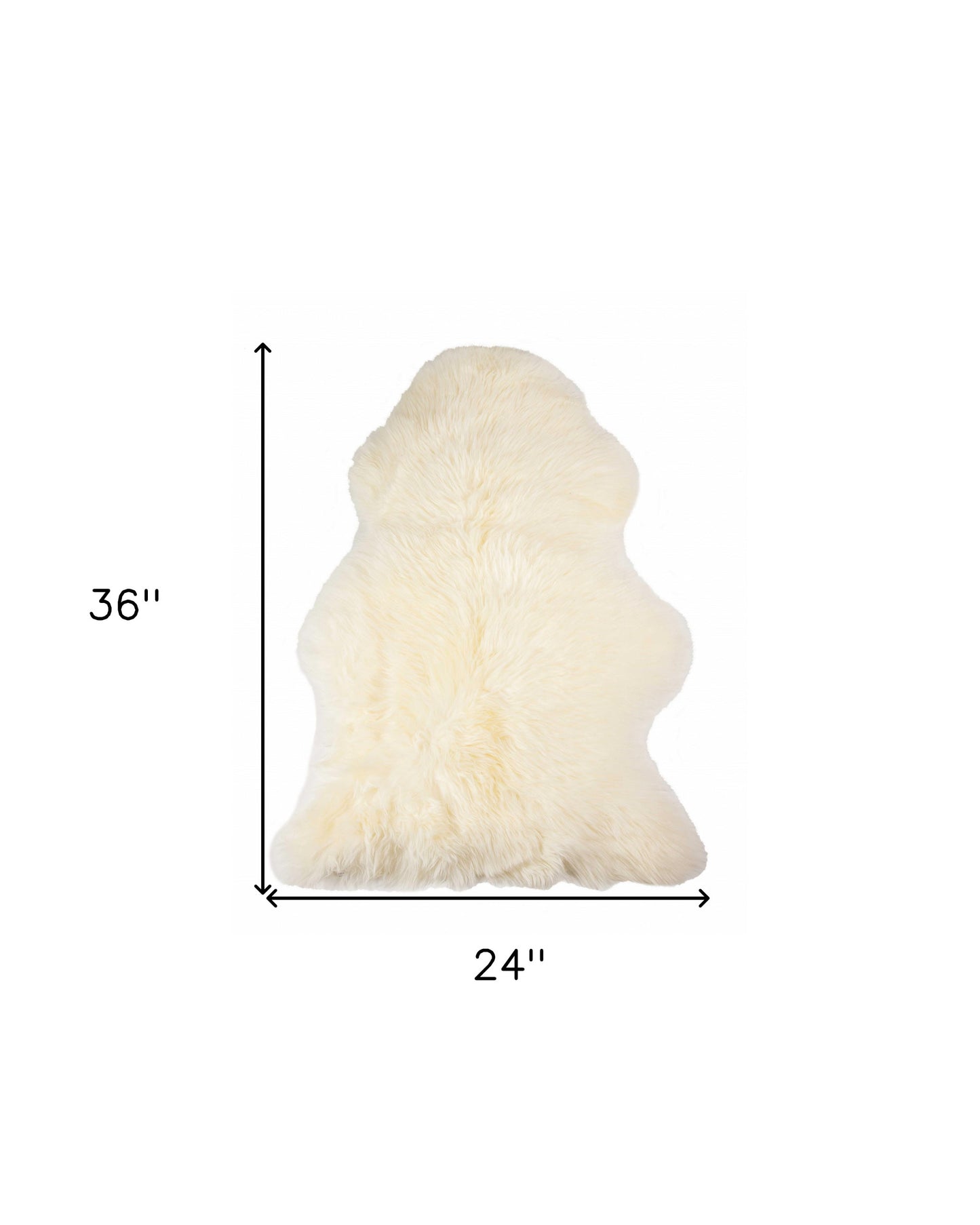 2' X 3' New Zealand Natural Sheepskin Rug