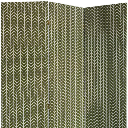 3 Panel Green Soft Fabric Finish Room Divider