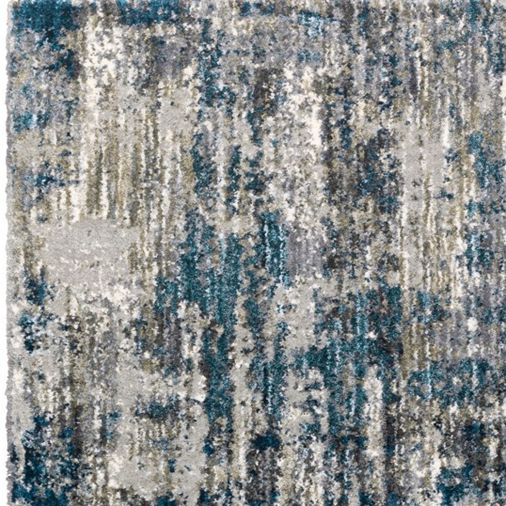 5'X8' Grey And Blue Grey Skies Area Rug