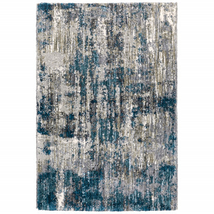 5'X8' Grey And Blue Grey Skies Area Rug