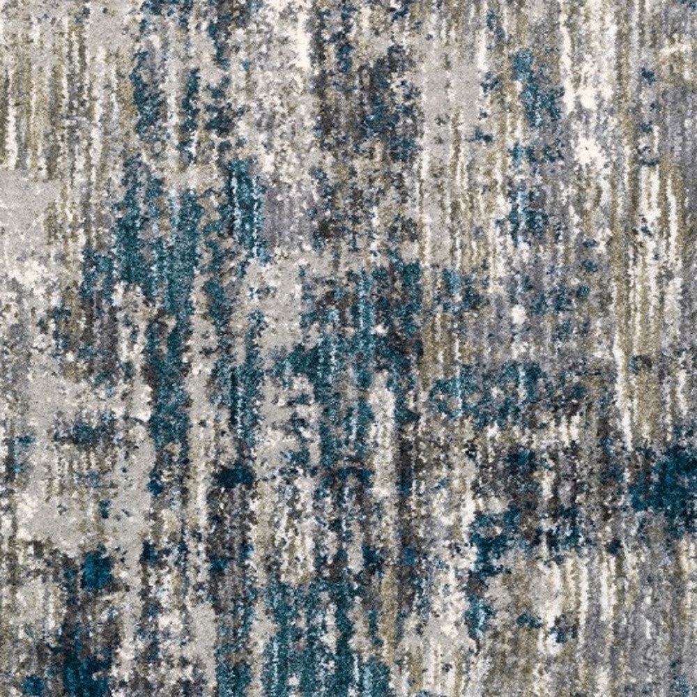 5'X8' Grey And Blue Grey Skies Area Rug