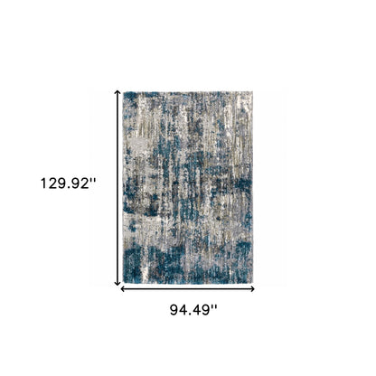 5'X8' Grey And Blue Grey Skies Area Rug