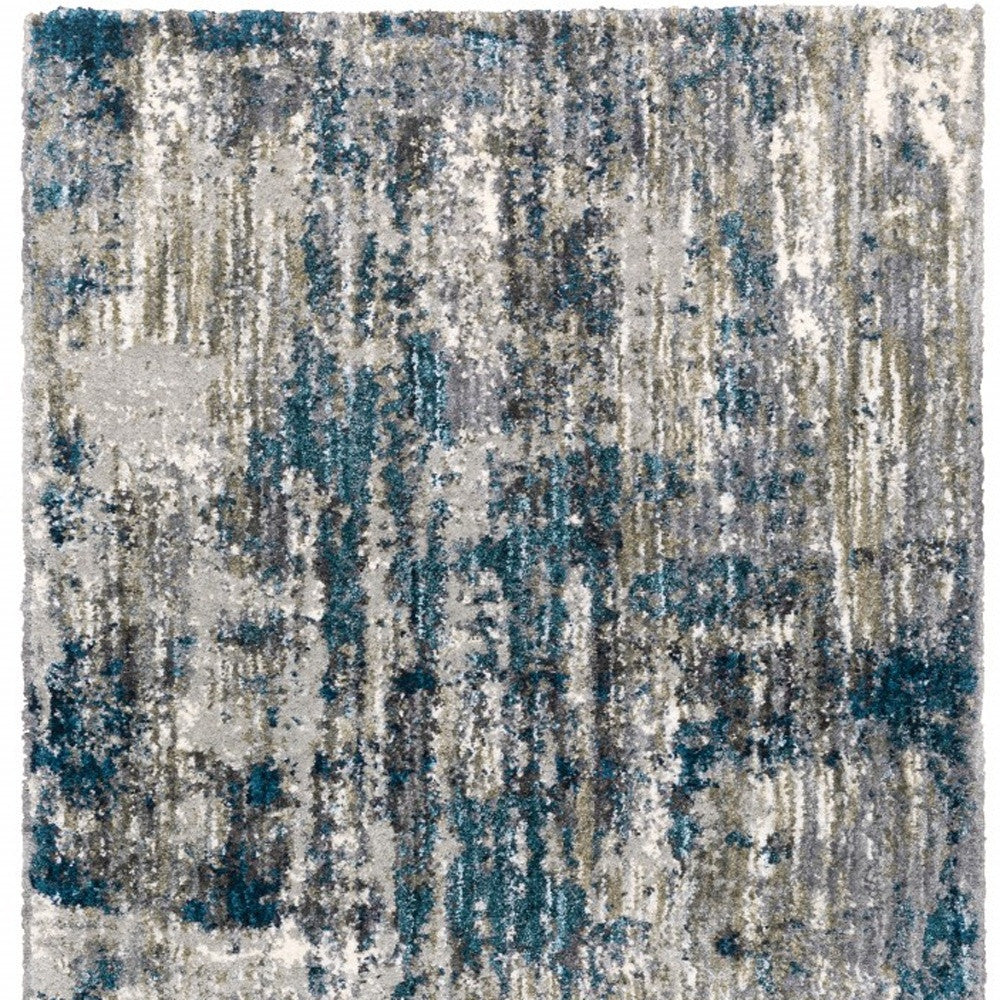 5'X8' Grey And Blue Grey Skies Area Rug