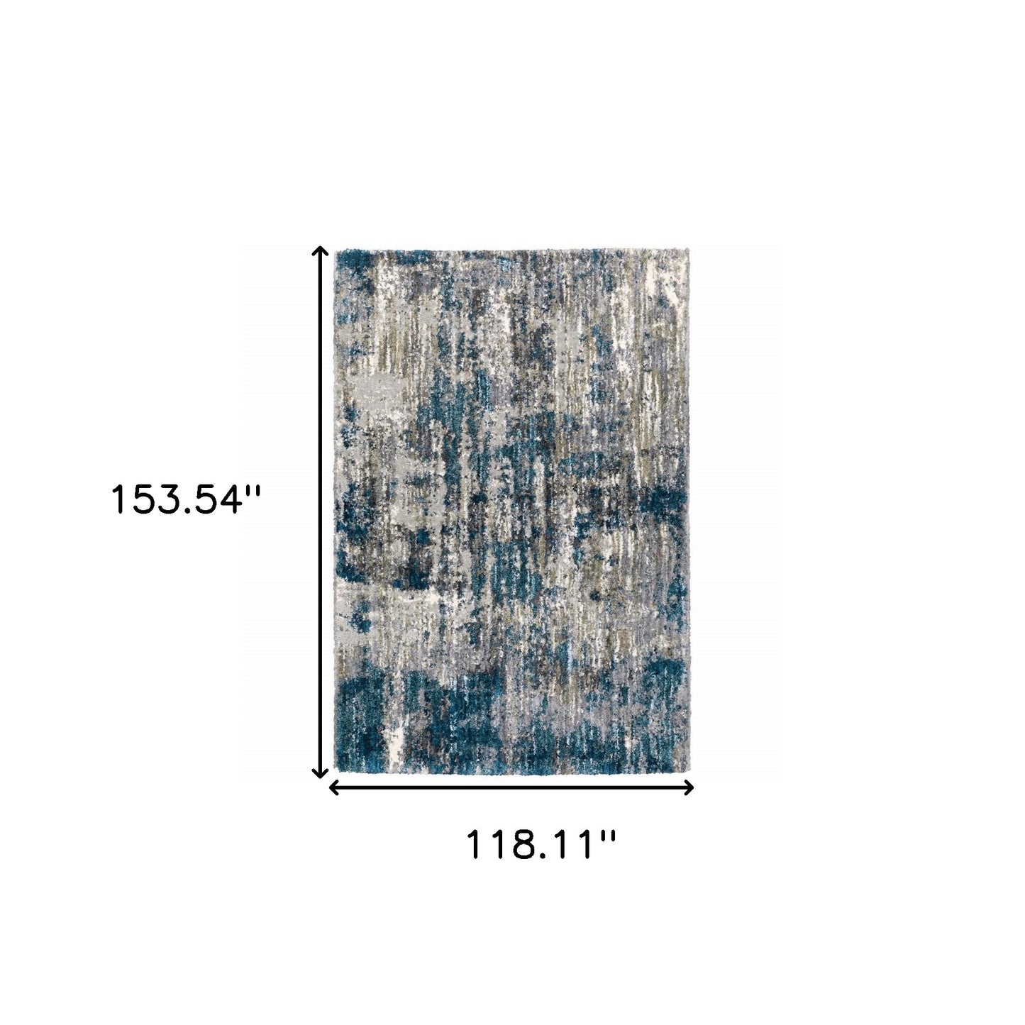 5'X8' Grey And Blue Grey Skies Area Rug